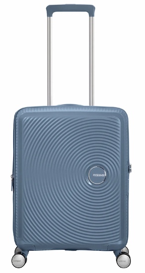 American Tourister Soundbox Spinner 55 Expandable stone blue - Welke afmetingen mag mijn handbagage koffer hebben?